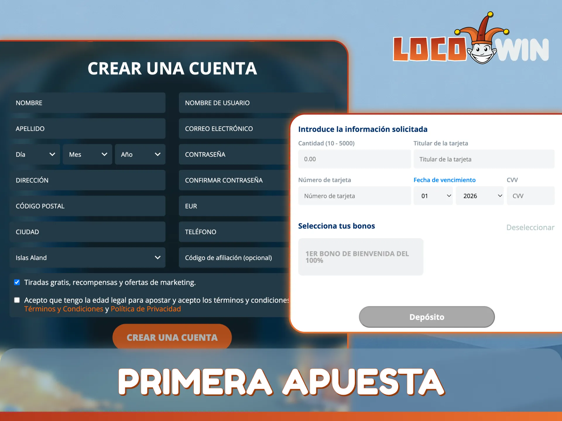 Lea la guía sobre cómo realizar su primera apuesta en LocoWin.