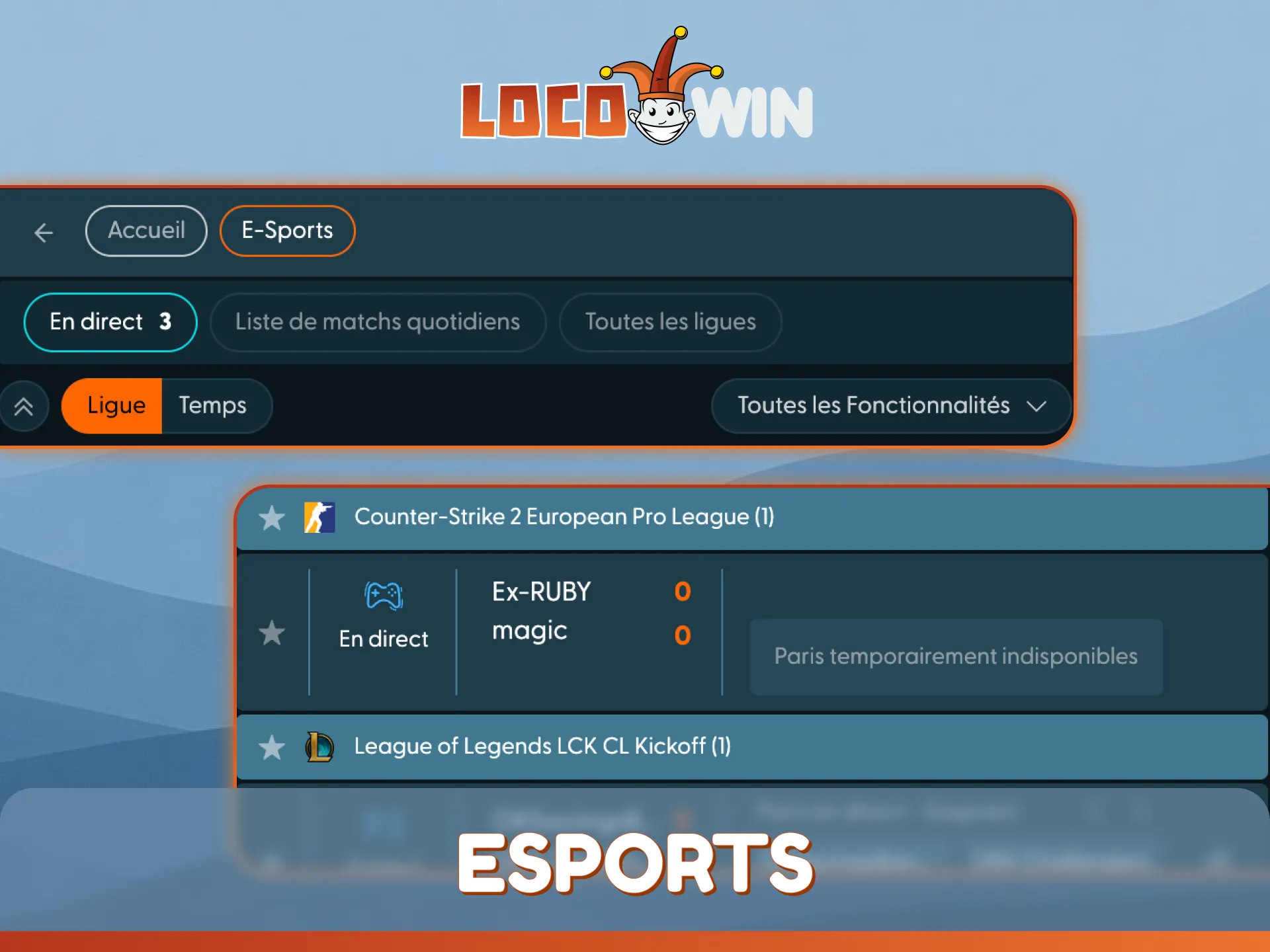 Découvrez les cotes compétitives des derniers événements eSports sur LocoWin.
