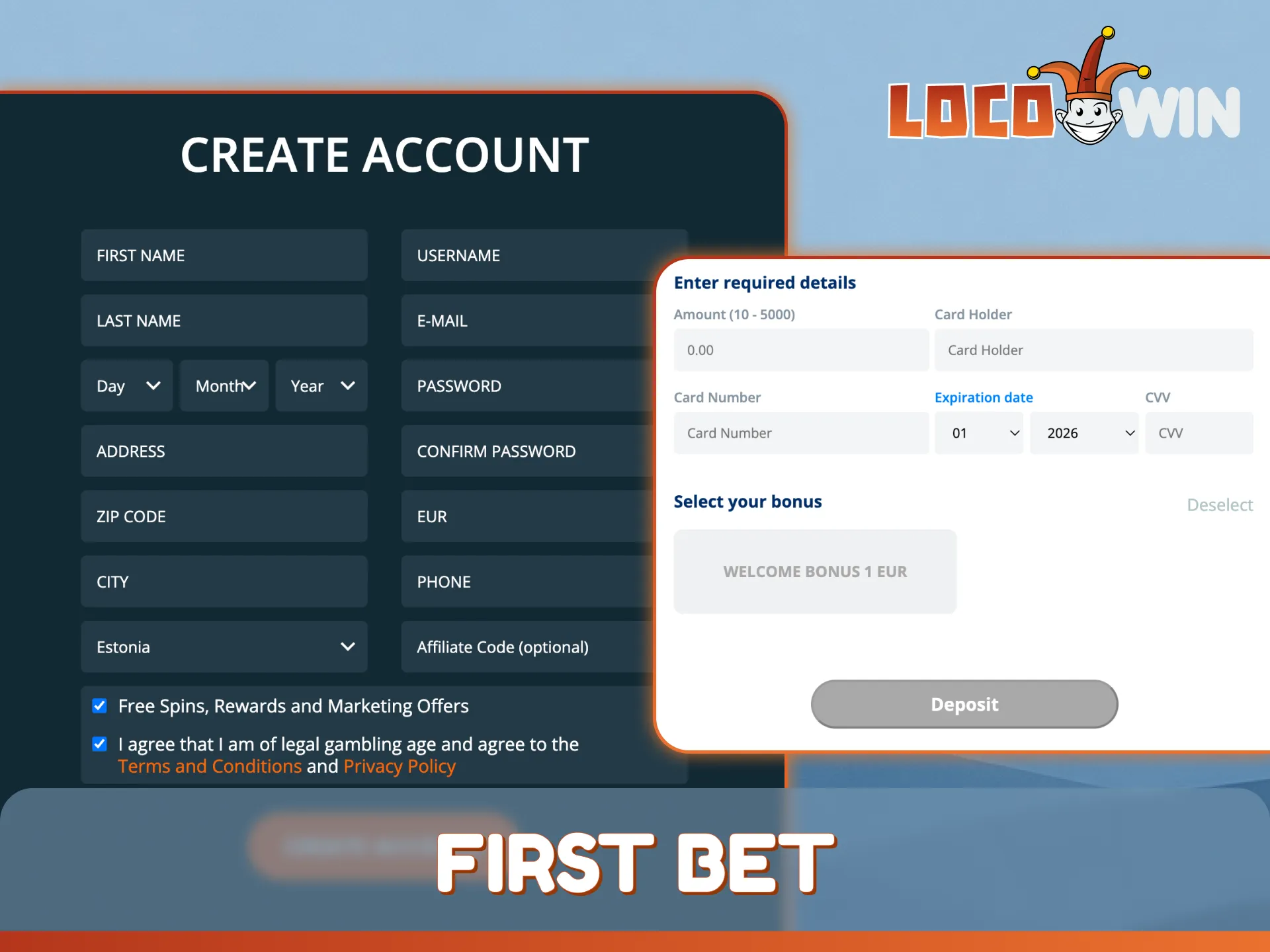 Read the guide on how to place your first bet at LocoWin.